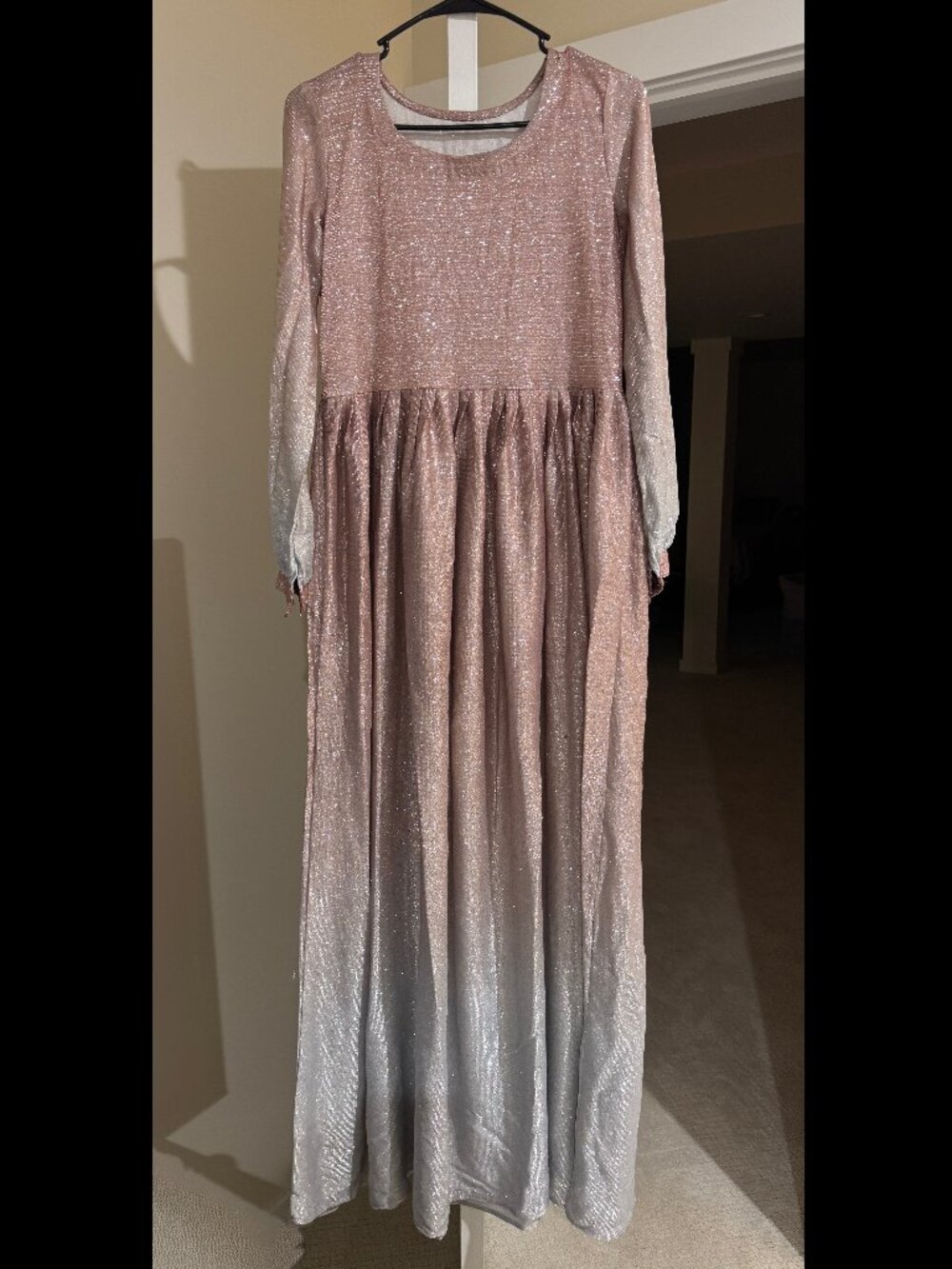 Beautiful Rose Gold Shimmer Maxi Dress ✨